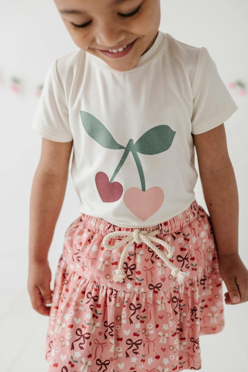 Girls Short Sleeve Tee in Cherries