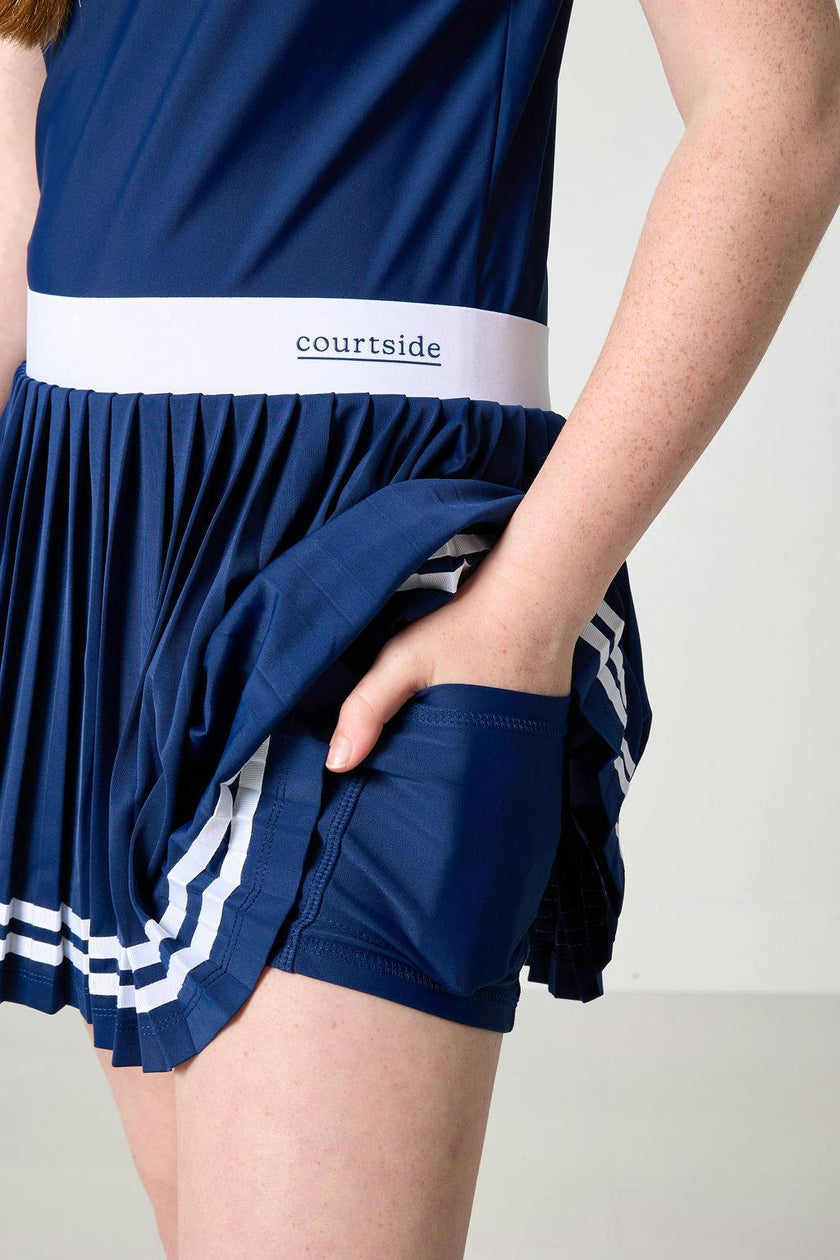 the girls league navy skort