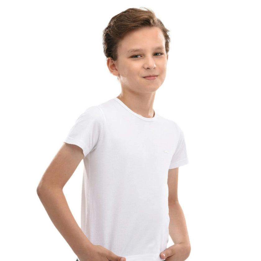 White Solid Cotton T-Shirt