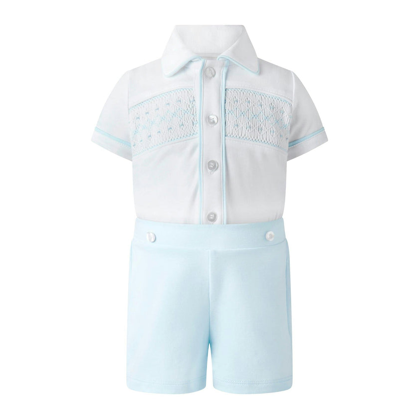Pima Jersey Smocked Top and Short Set