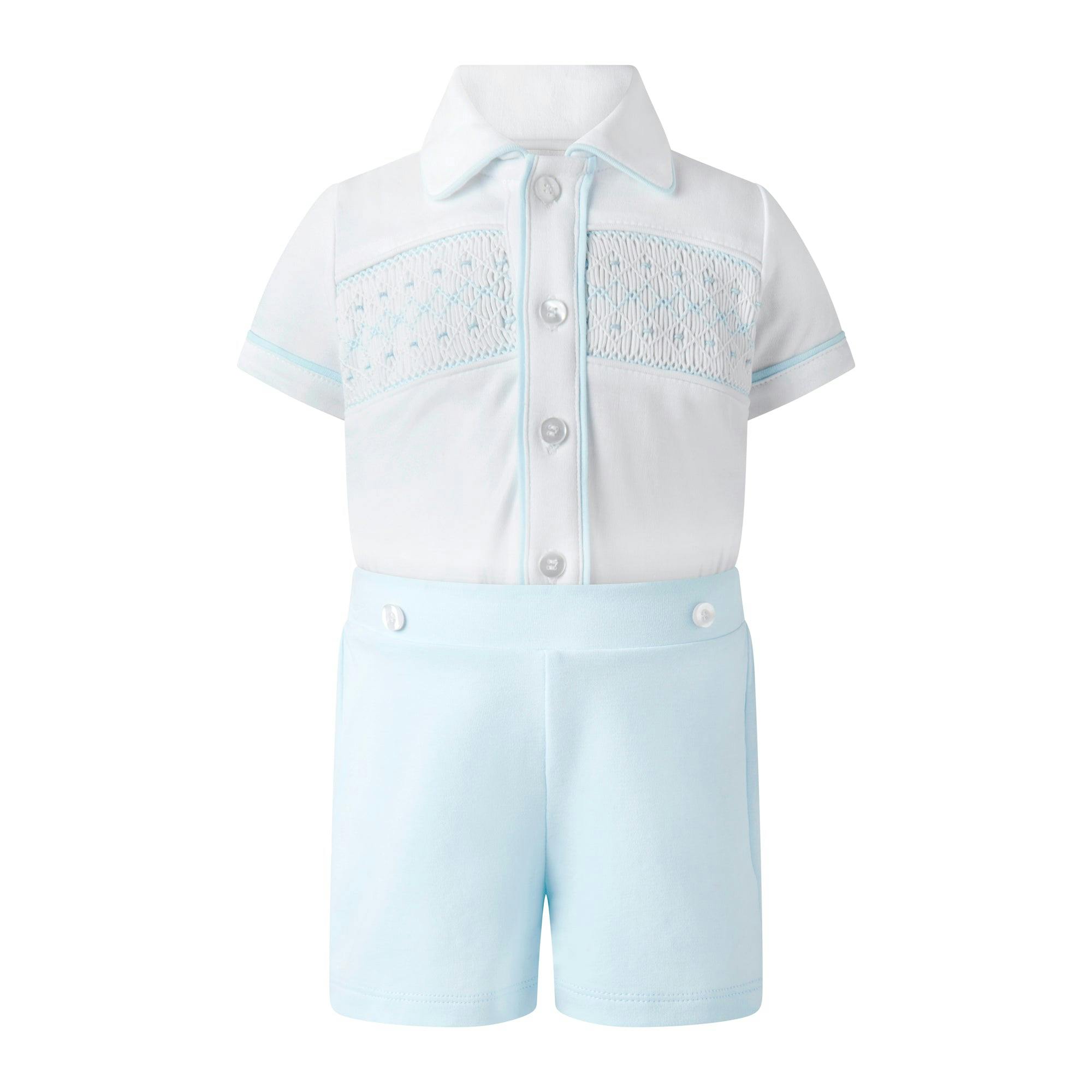 Pima Jersey Smocked Top and Short Set