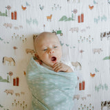 Cotton Muslin Swaddle Blanket - Misty Field
