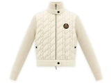 Cable Knit Quilt Sweater With Belt