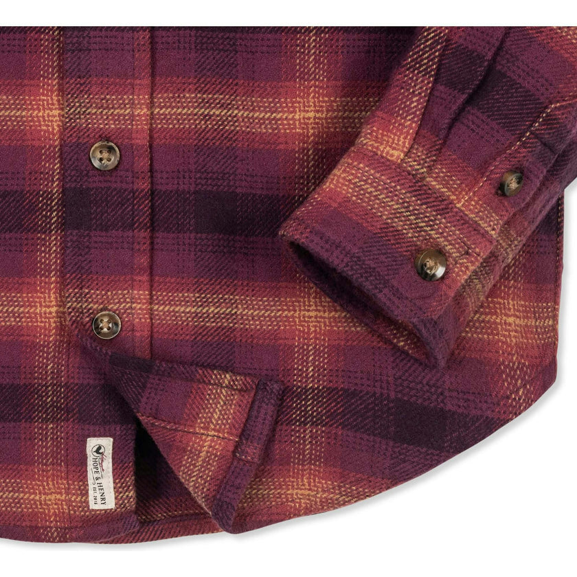 Organic Long Sleeve Flannel Button Down Shirt, Purple