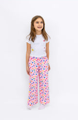 Cheerful Hearts Print Plush Pants