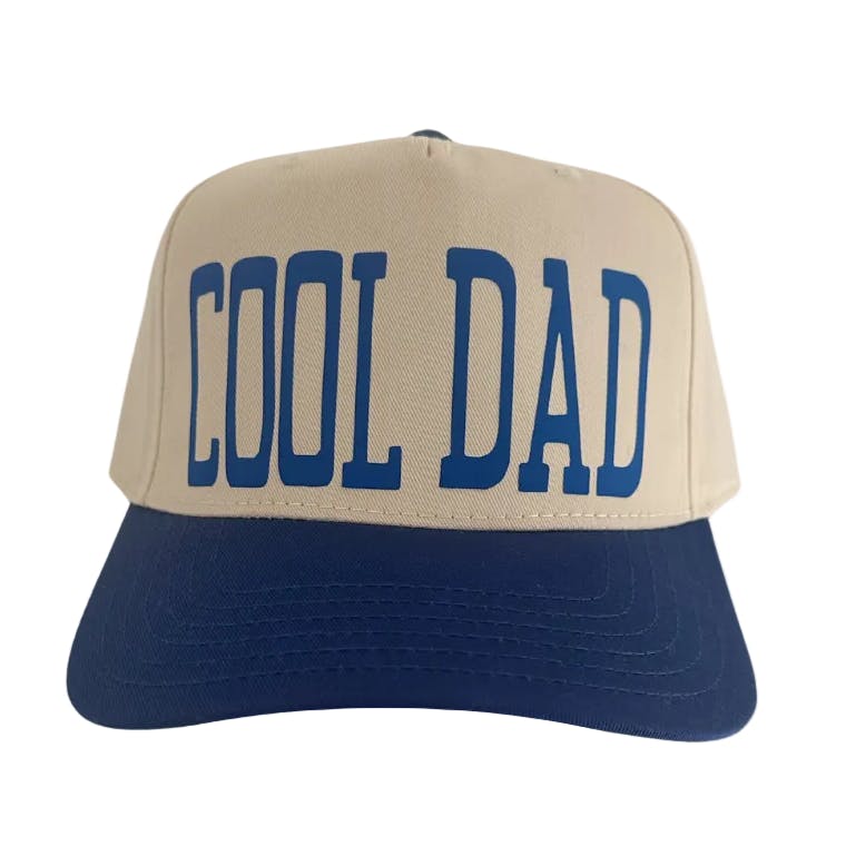Cool Dad 2-Tone Snap Back Hat, Tan & Blue