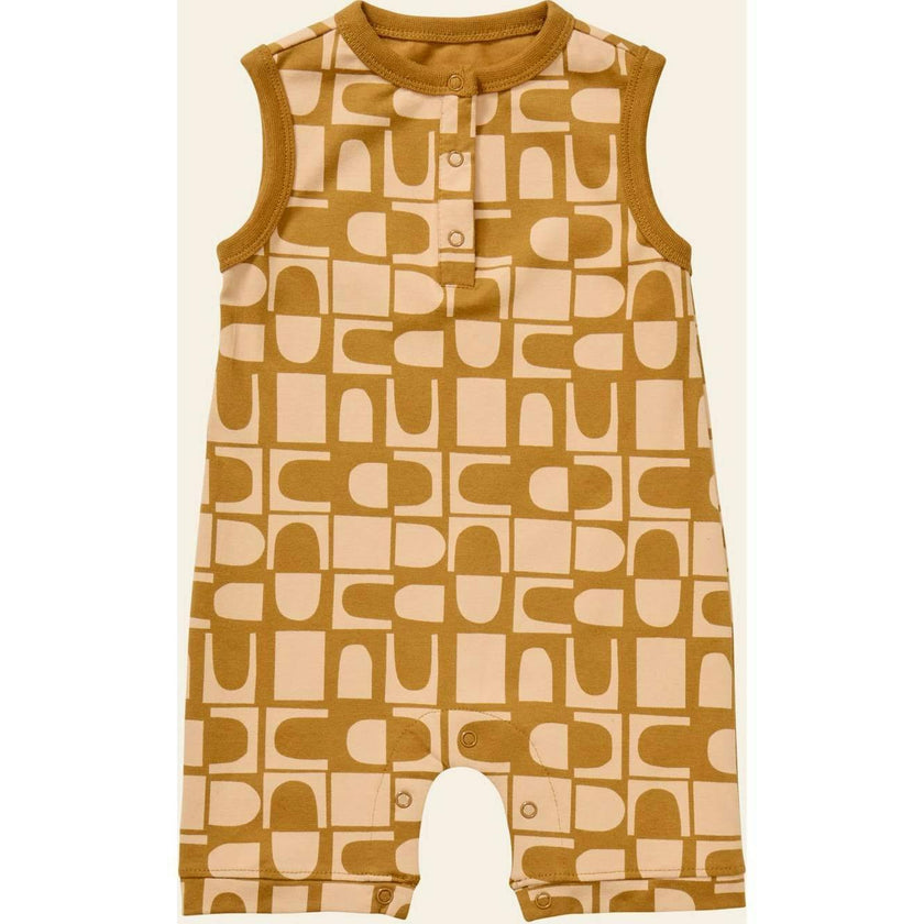 Printed Henley Romper