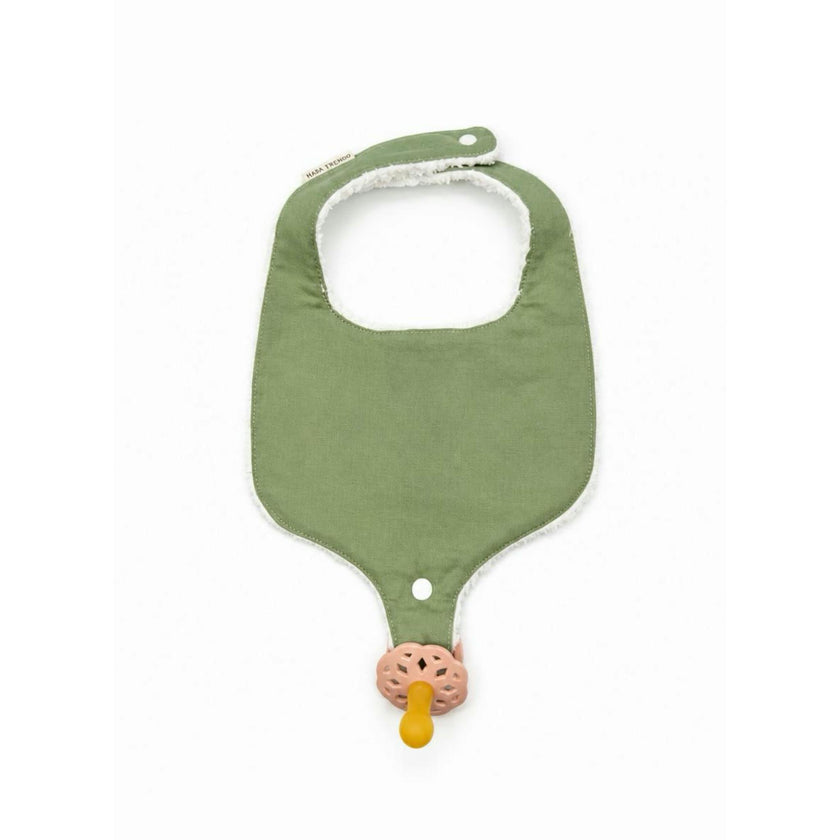Soothe & Snap Pacifier Bib- Olive Grove