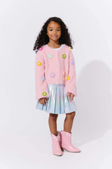3D Rainbow Daisy Cardigan