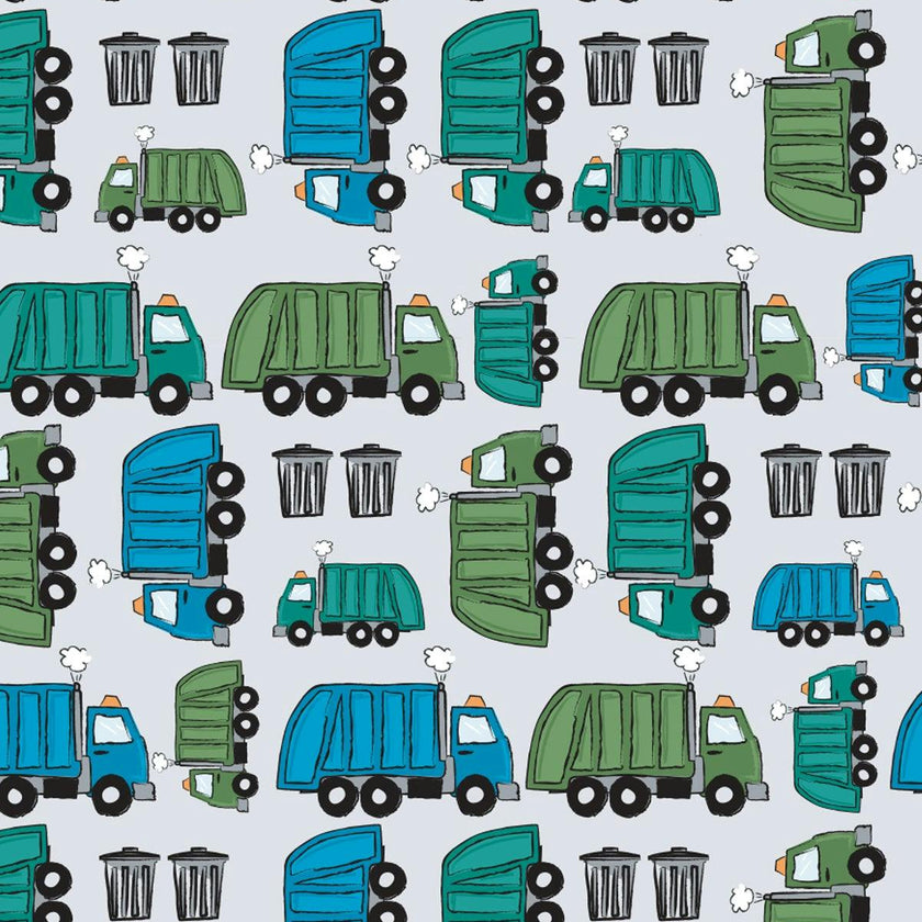Long Sleeve Pajama Set - Garbage Trucks