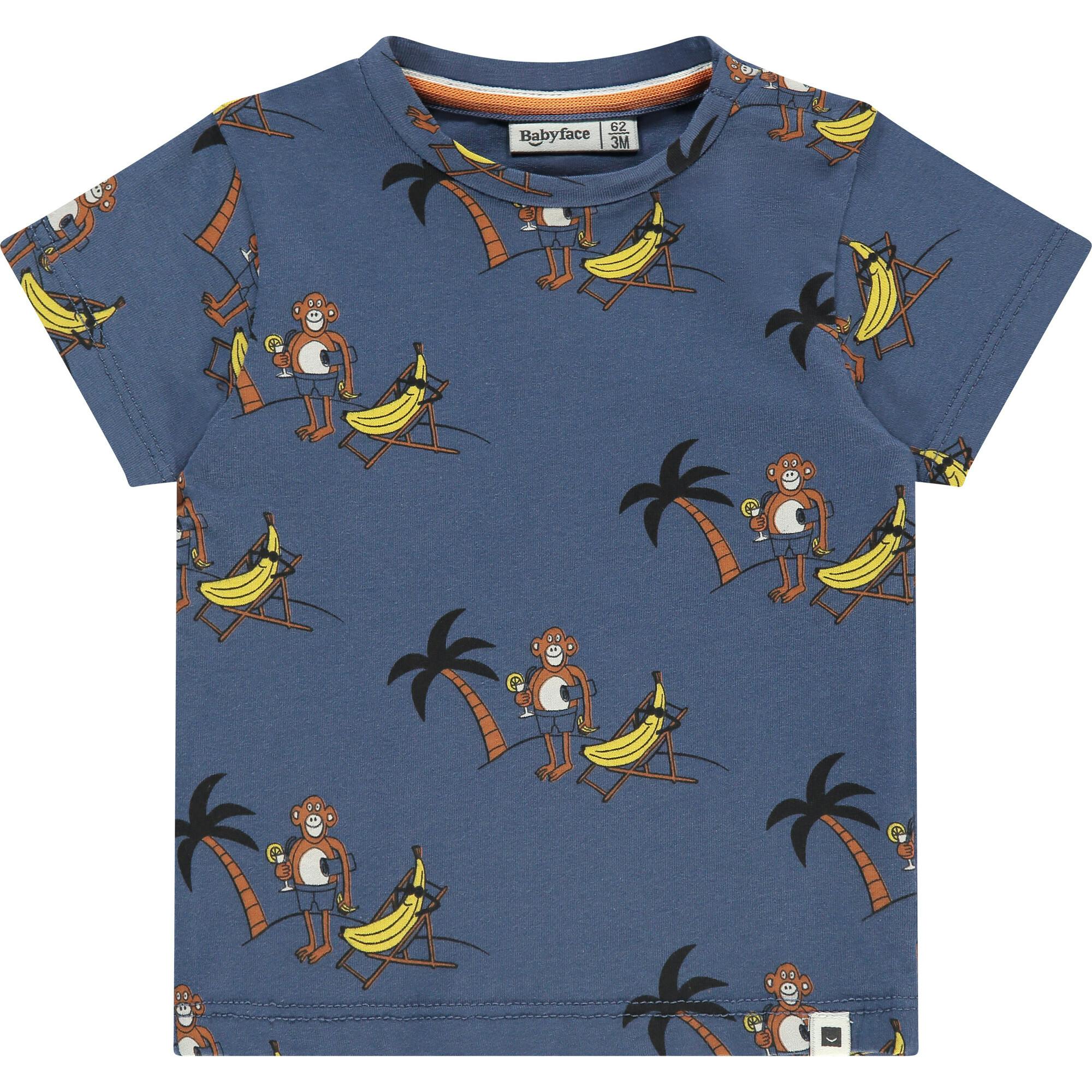 Animated Monkey Print Short Sleeve T-Shirt