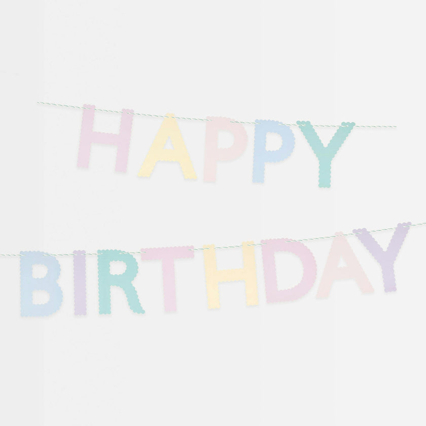 Scallop Pastel Happy Birthday Garland