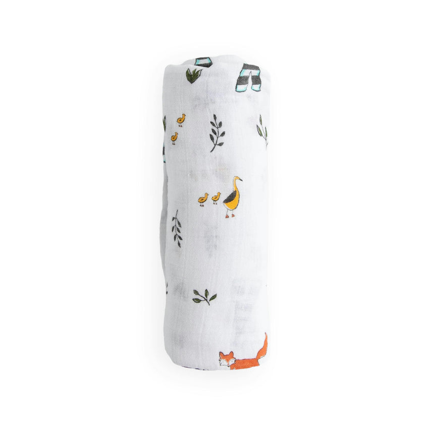 Cotton Muslin Swaddle Blanket - Forest Friends