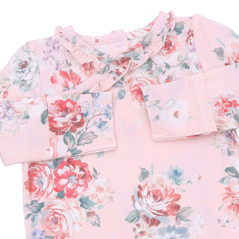Painterly Rose Bouquets - Kimono Gown and Knot Headband