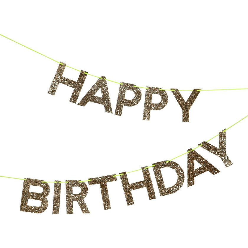 Gold Happy Birthday Garland