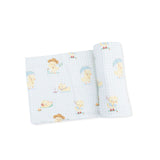 Vintage Spring Ducklings Green - Swaddle Blanket