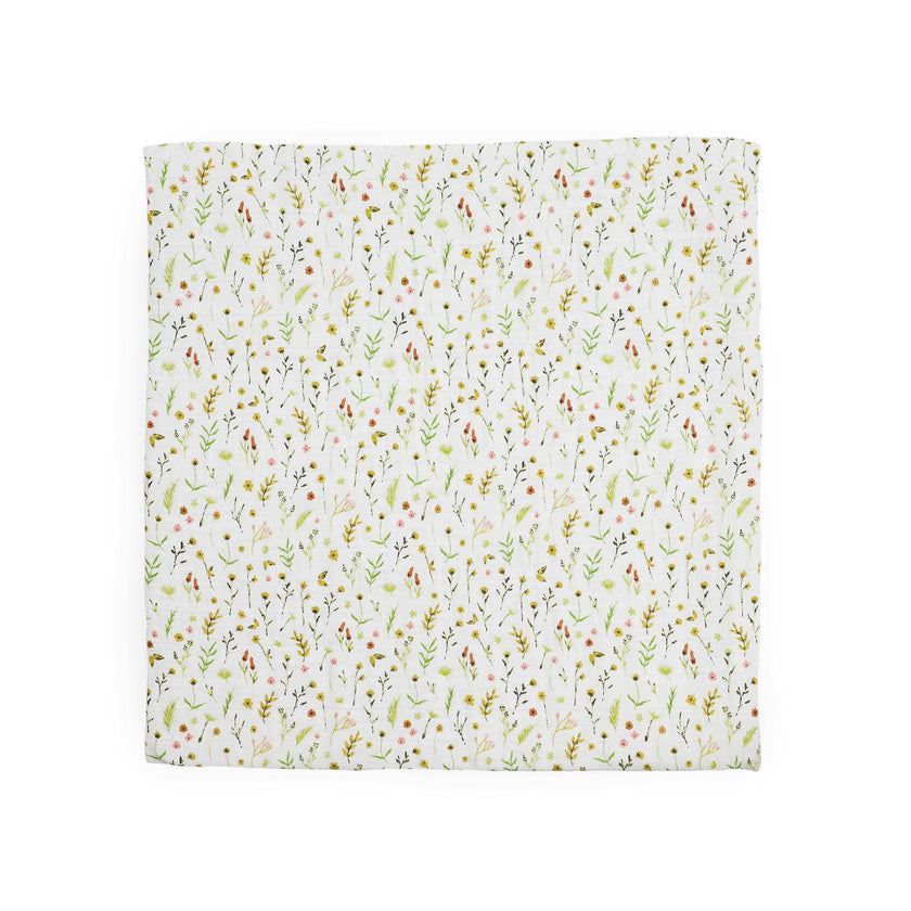 Organic Cotton Muslin Swaddle Blanket 2 Pack - Floral Field