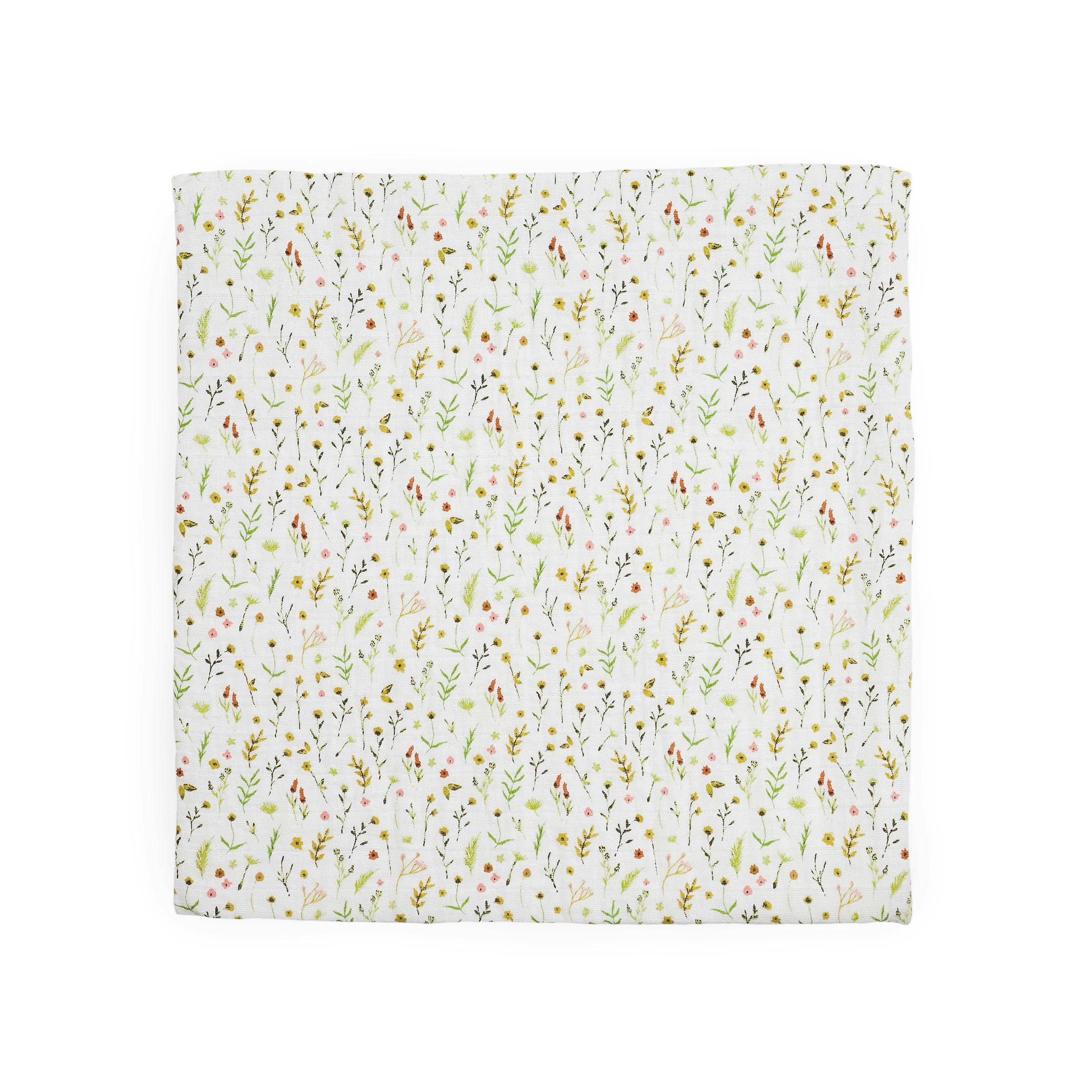 Organic Cotton Muslin Swaddle Blanket 2 Pack - Floral Field