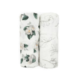 Organic Cotton Muslin Swaddle Blanket 2 Pack - Magnolia