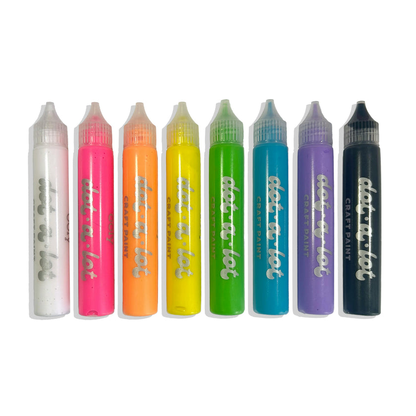 Dot-a-Lot 3D Dimensional Craft Paint - Brights - Set of 8