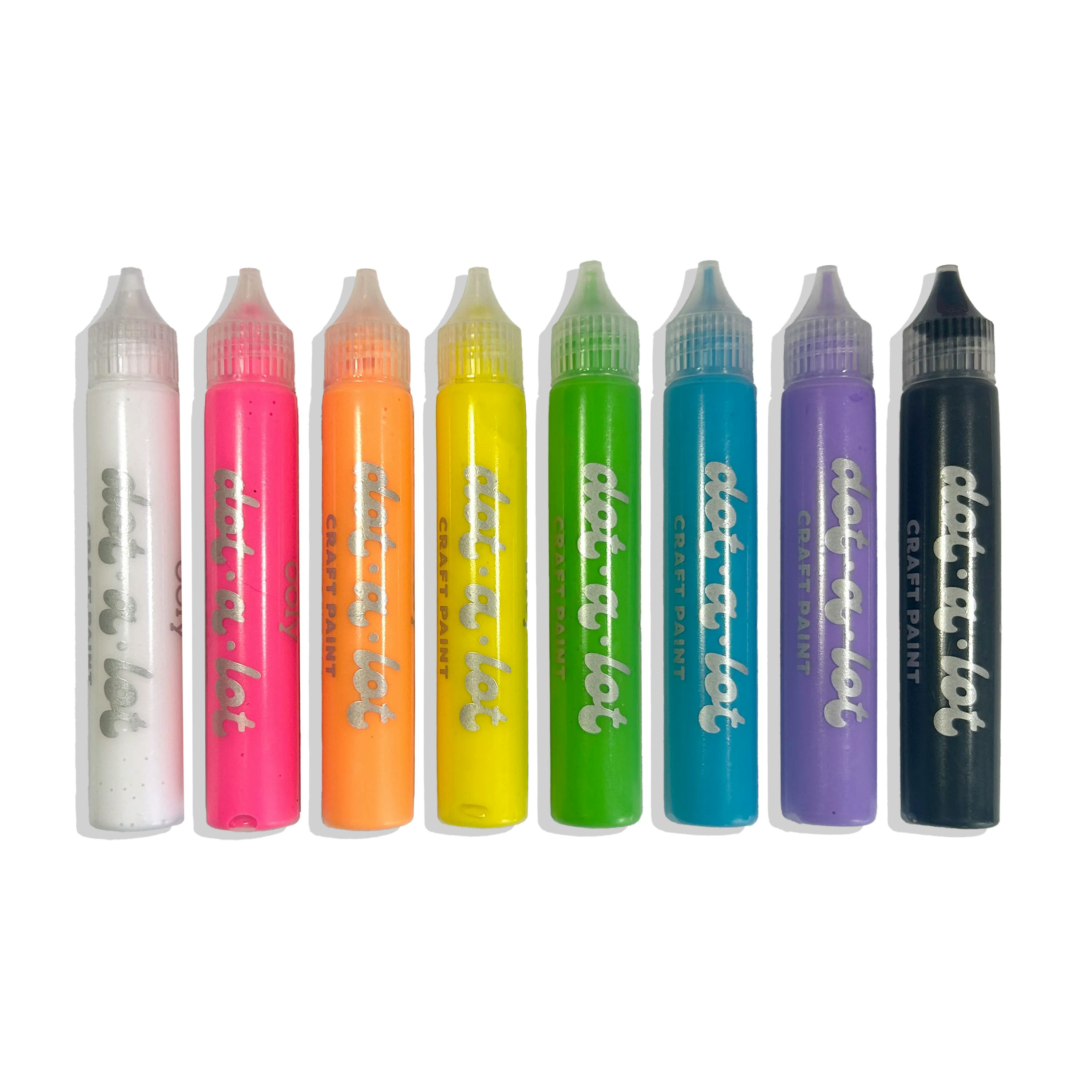 Dot-a-Lot 3D Dimensional Craft Paint - Brights - Set of 8