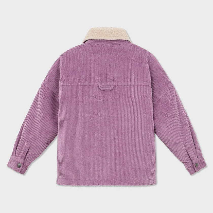 Organic Cotton Corduroy Shirt Jacket with Sherpa Lining