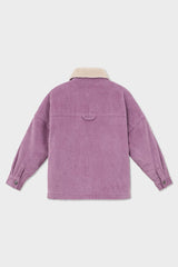 Organic Cotton Corduroy Shirt Jacket with Sherpa Lining