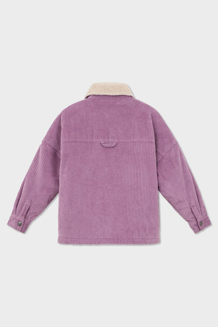 Organic Cotton Corduroy Shirt Jacket with Sherpa Lining