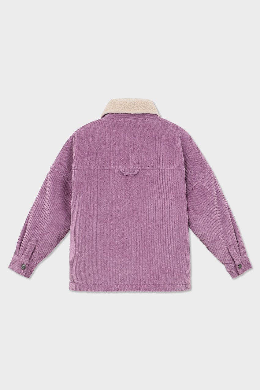 Organic Cotton Corduroy Shirt Jacket with Sherpa Lining