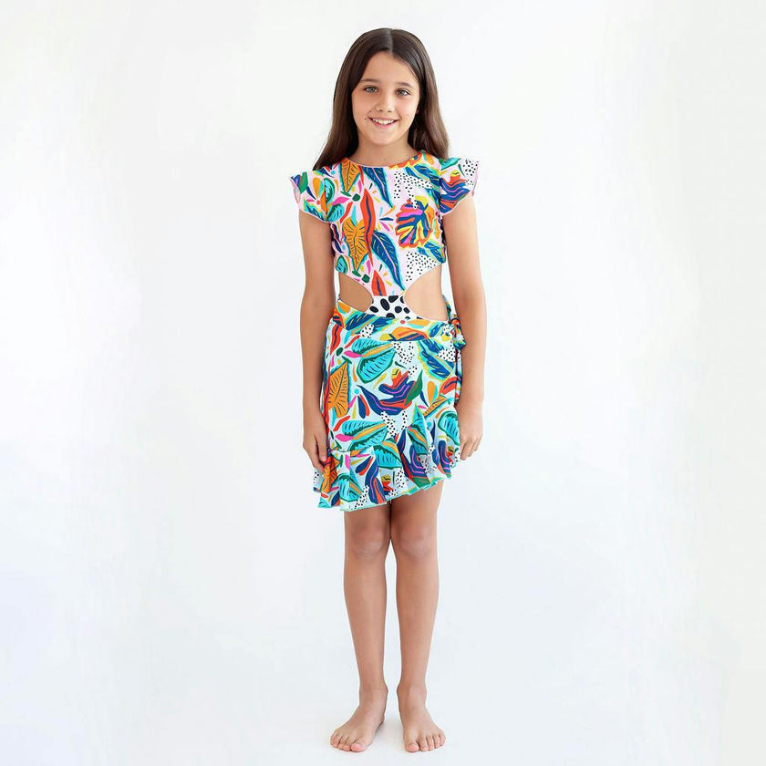 Girl's Mini Wrap Skirt - Paraiso Print
