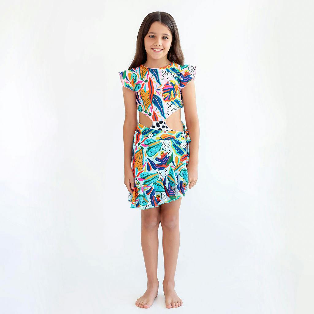 Girl's Mini Wrap Skirt - Paraiso Print