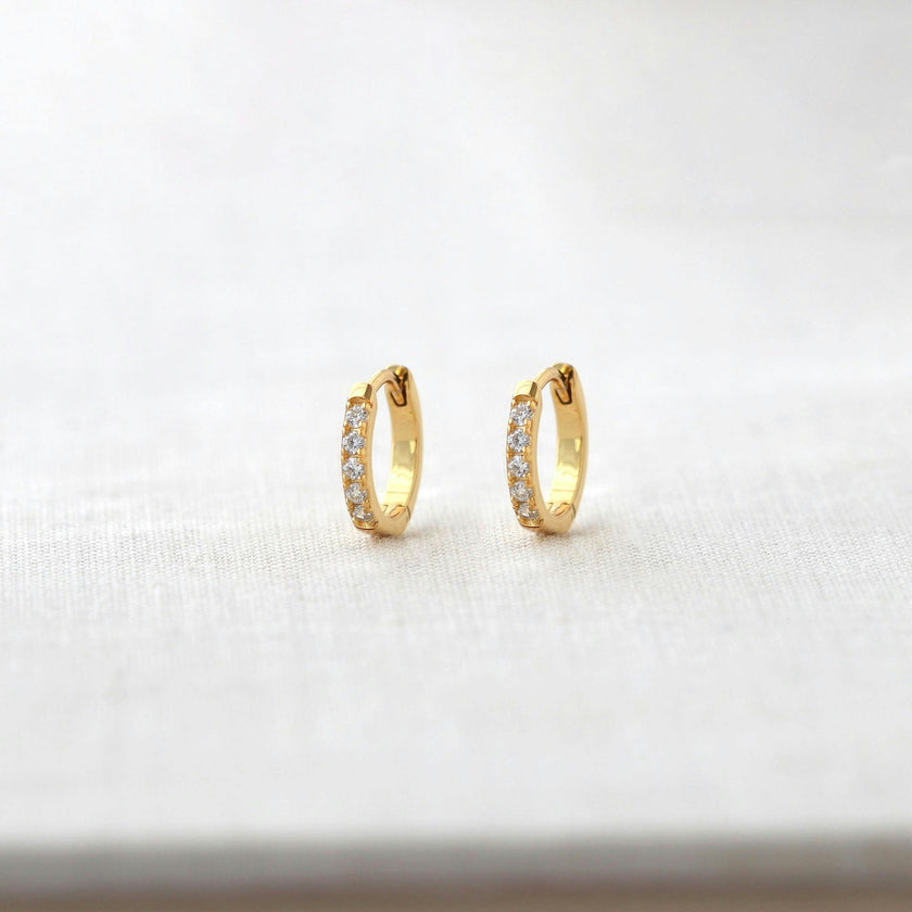Crystal Huggie Hoop Earrings