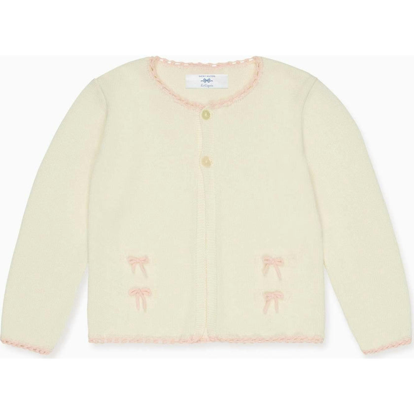 Nicky Hilton x La Coqueta Ivory Farrah Cotton Girl Cardigan