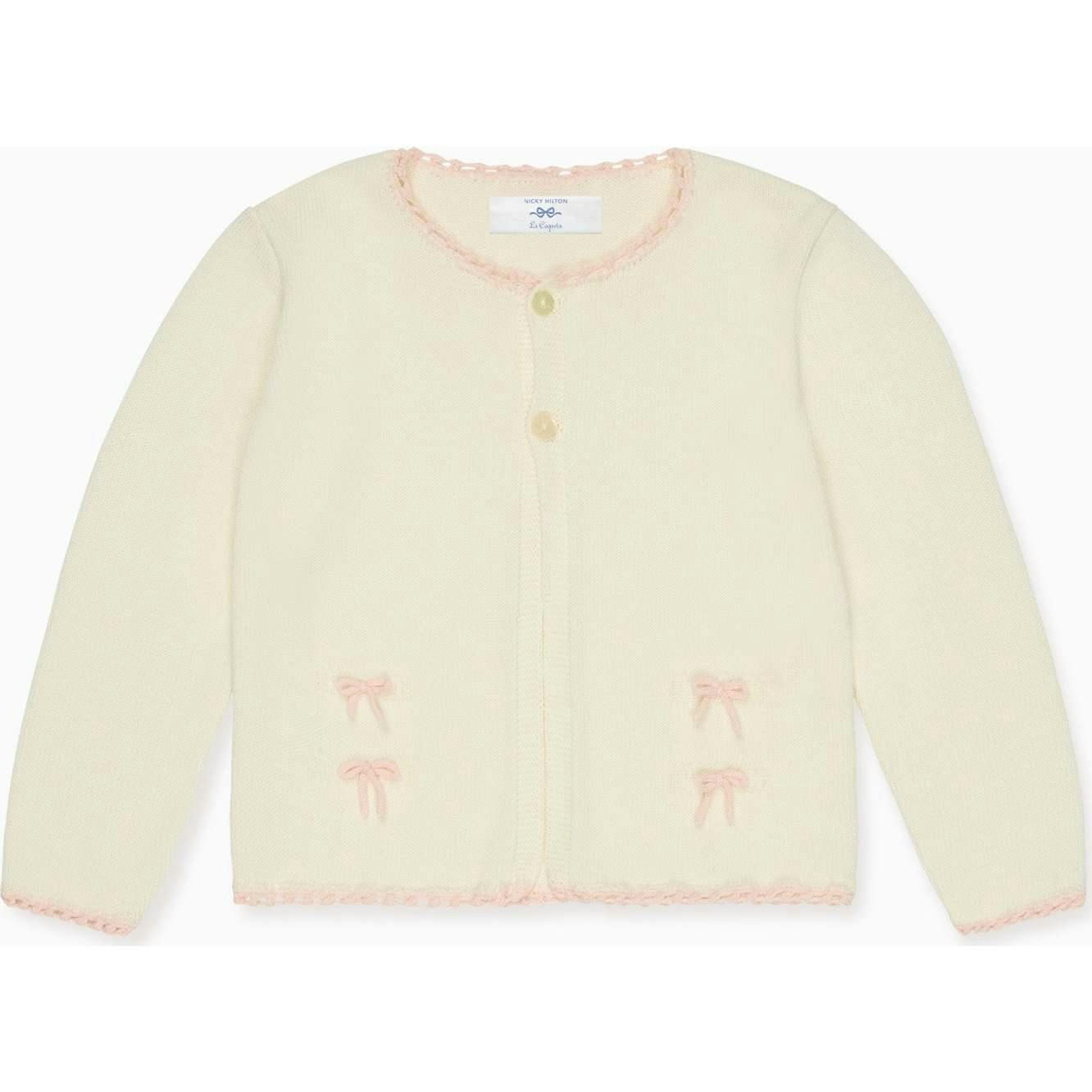 Nicky Hilton x La Coqueta Ivory Farrah Cotton Girl Cardigan