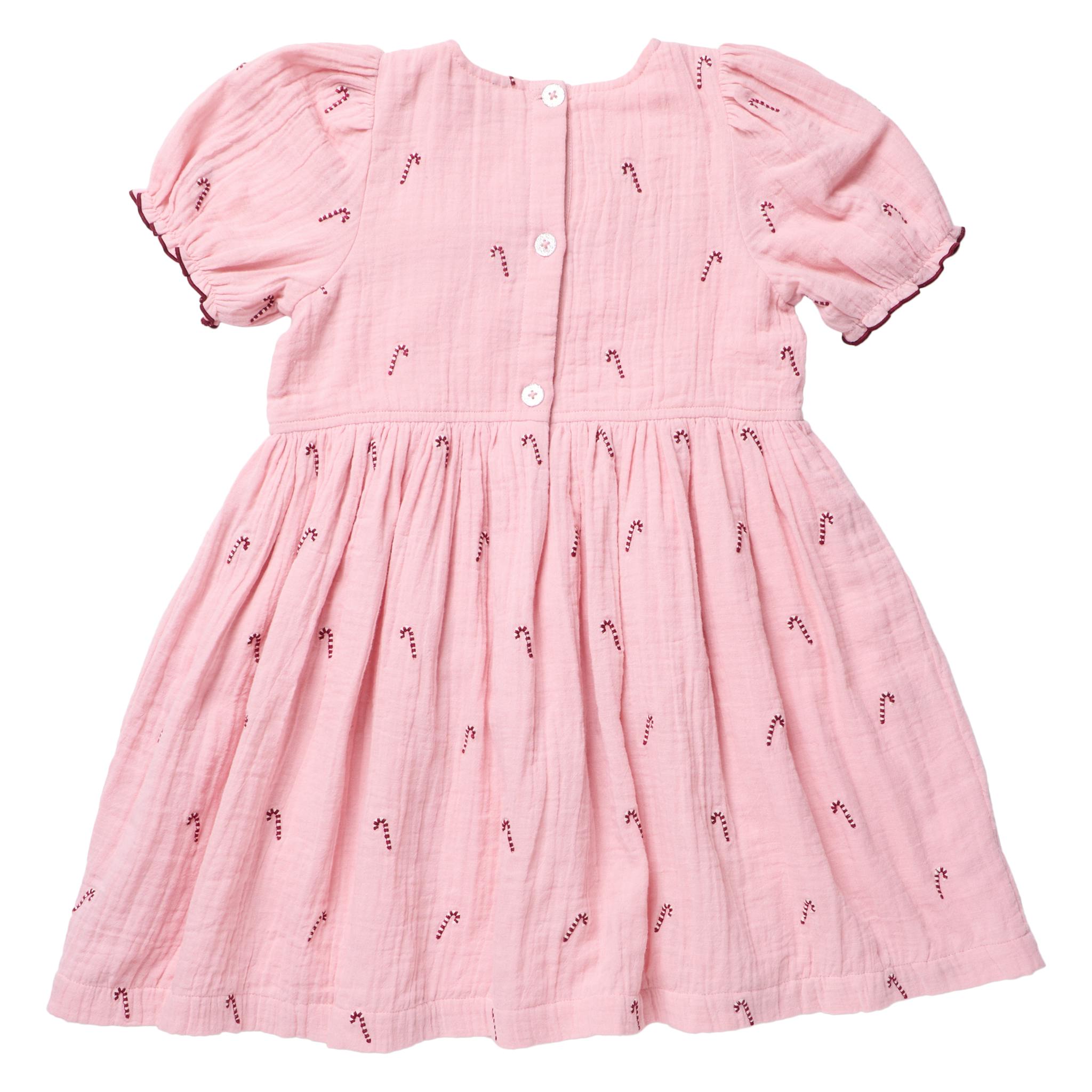 Girls Liliana Dress - Pink Velvet Bow