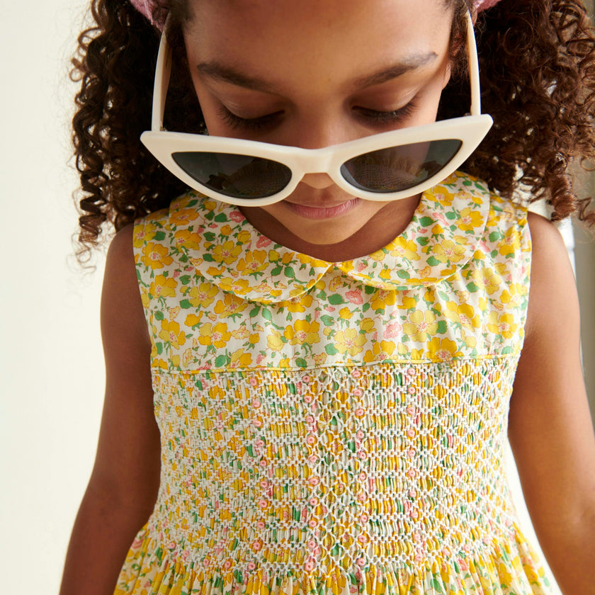 Made With Liberty Fabric Smocked Girls Dress Marina
