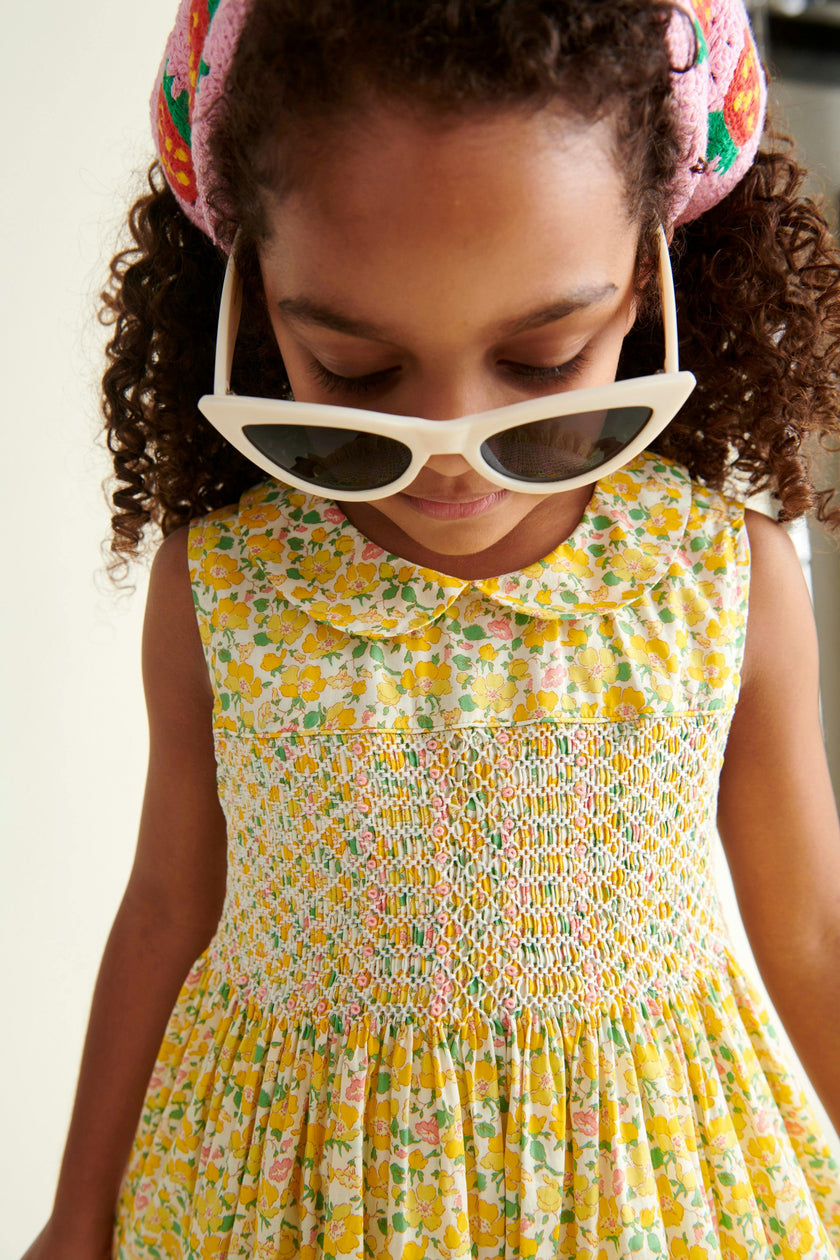 Made With Liberty Fabric Smocked Girls Dress Marina