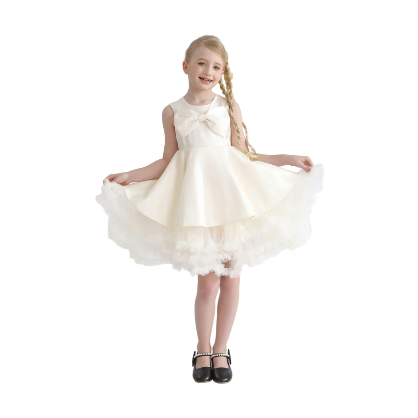 Ivory Anastasia Bow Tulle Dress