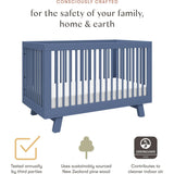 Hudson 3-In-1 Convertible Crib With Toddler Bed Conversion Kit