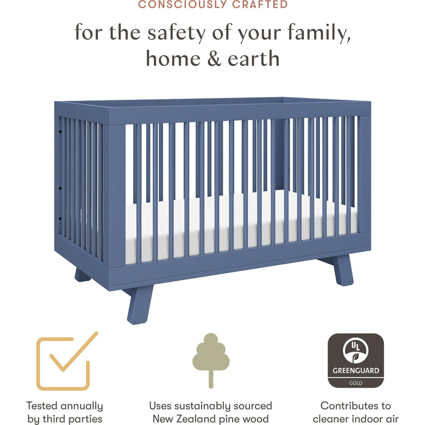 Hudson 3-In-1 Convertible Crib With Toddler Bed Conversion Kit