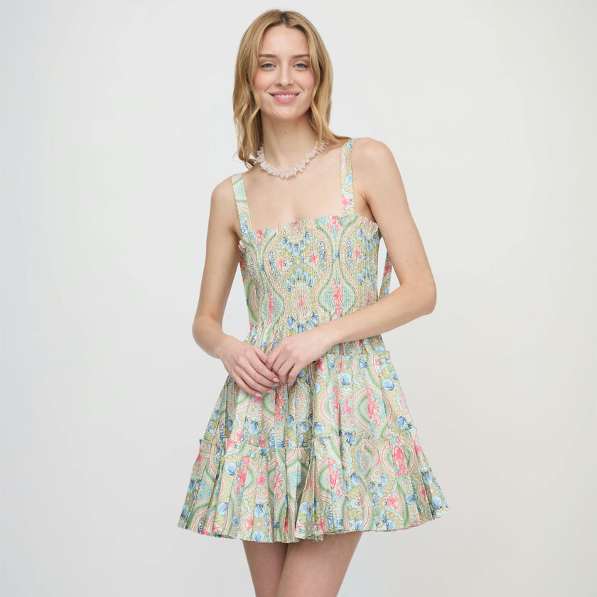 The Ribbon Charlotte Nap Dress - Sea Scroll