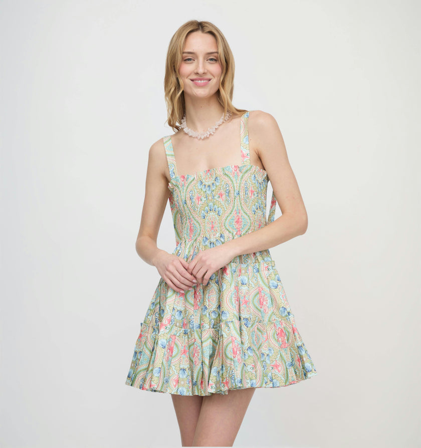 The Ribbon Charlotte Nap Dress - Sea Scroll