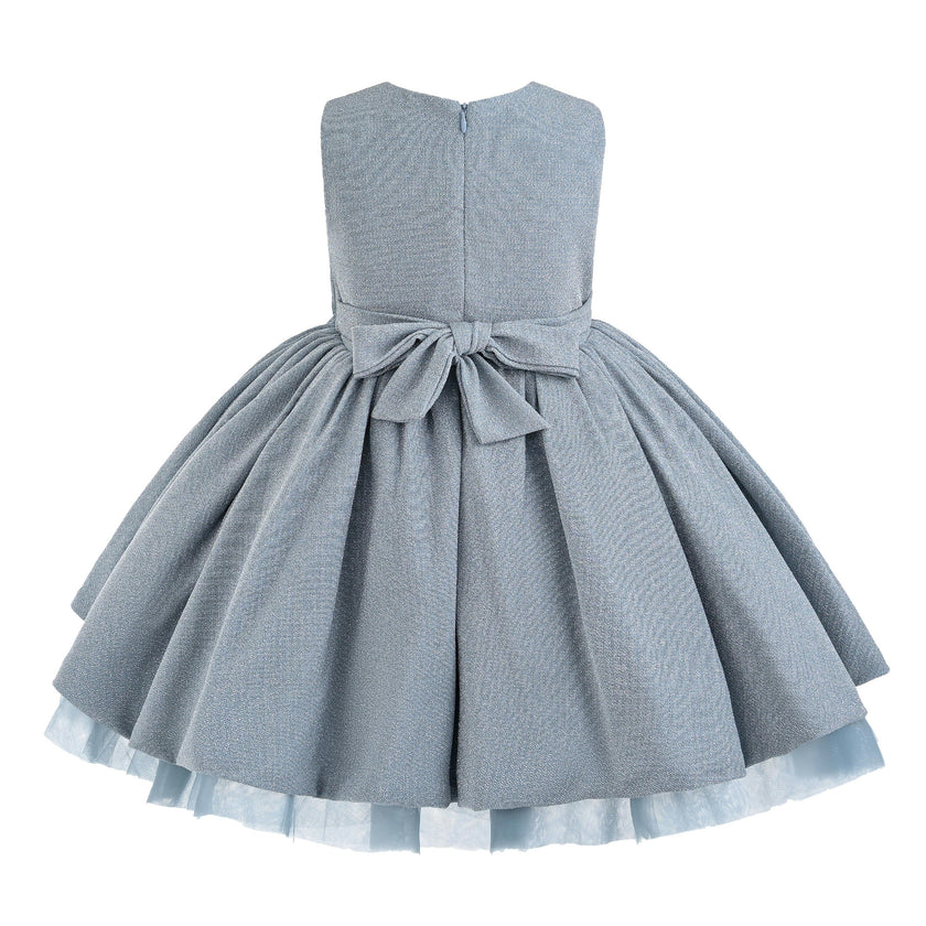 Blue Isalyn Glitter Bow Dress