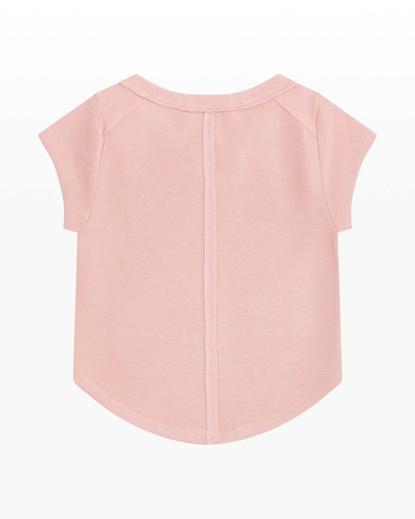 Rayon Rib Exposed Cap Sleeve Tee