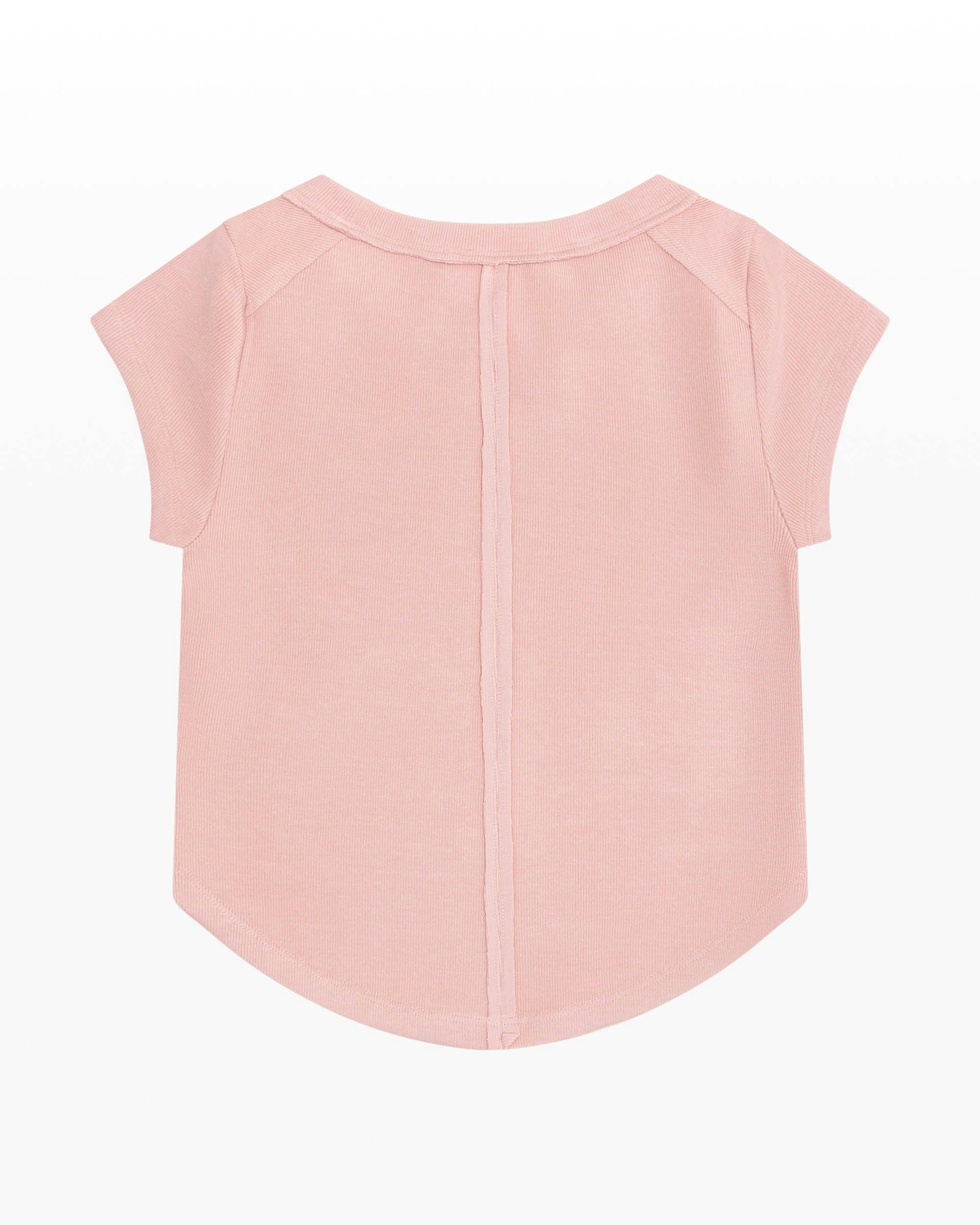 Rayon Rib Exposed Cap Sleeve Tee