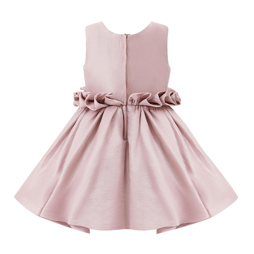 Purple Luminara Ruffle Waist Formal Dress