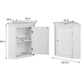 Glancy Wooden Corner Wall Cabinet with Shutter Door