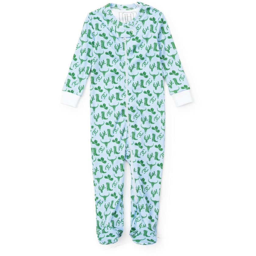 Parker Boys' Zipper Pajama - Wild West Blue