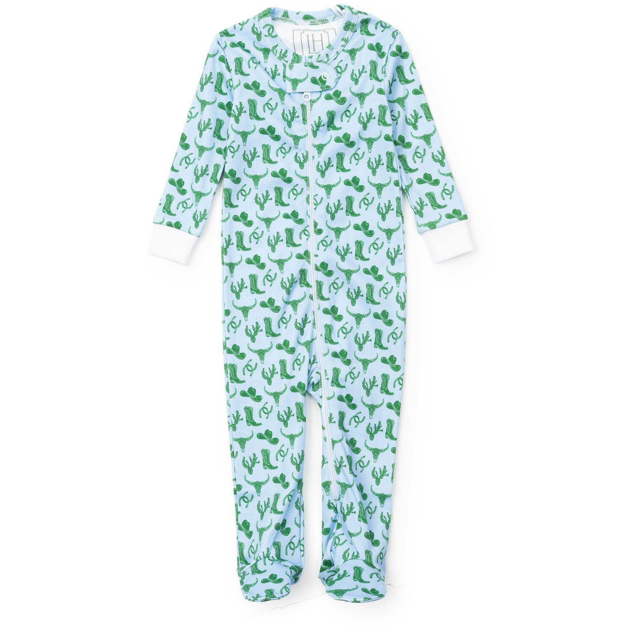 Parker Boys' Zipper Pajama - Wild West Blue