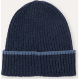 Merino Cashmere Ribbed Rolled-Up Beanie